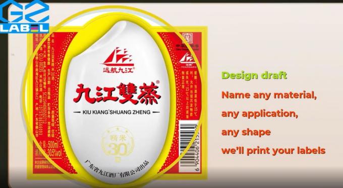 Label botol anggur yang tahan air PVC Vinyl Die Cut Sticker Label 4