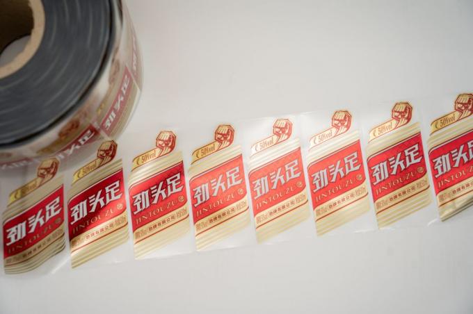 Label Botol Anggur Sensitif Panas Disesuaikan Stiker Label Produk Waterproof Transparan 4