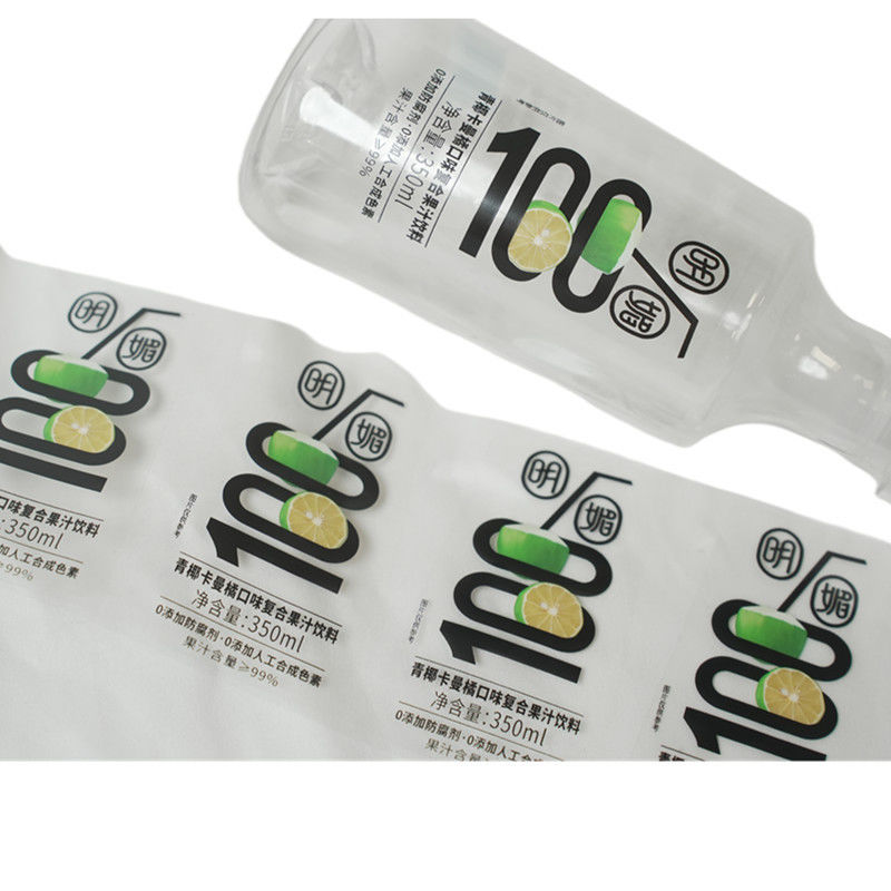 Label botol minuman transparan dan tidak transparan untuk kebutuhan merek yang berbeda