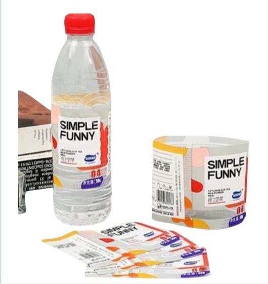 Label Sleeve Waterproof Shrink untuk Label Aroma dalam BOPP Putih/PE/PP/PVC/PET