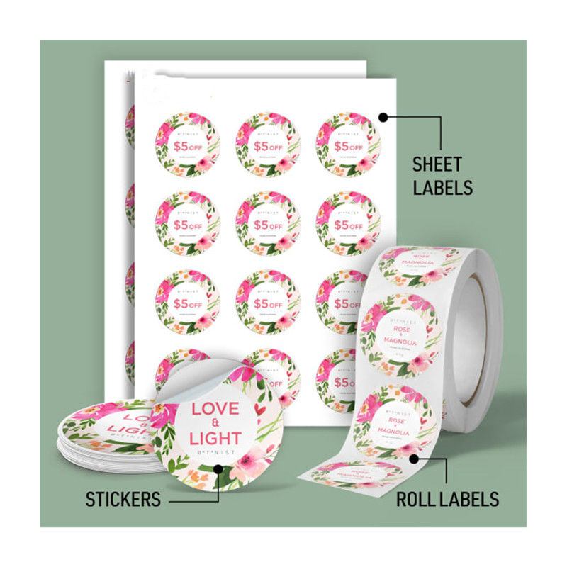 Stiker label khusus untuk botol jus dengan bahan tahan panas dan tahan statis