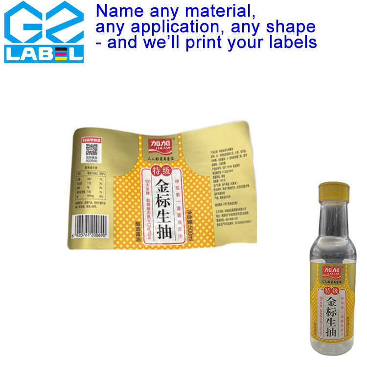 Disesuaikan Self Adhesive Label Sticker untuk Minuman Bottle Label Bumbu untuk kebutuhan pelanggan Anda