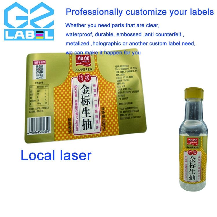 Disesuaikan Self Adhesive Label Sticker untuk Minuman Bottle Label Bumbu untuk kebutuhan pelanggan Anda
