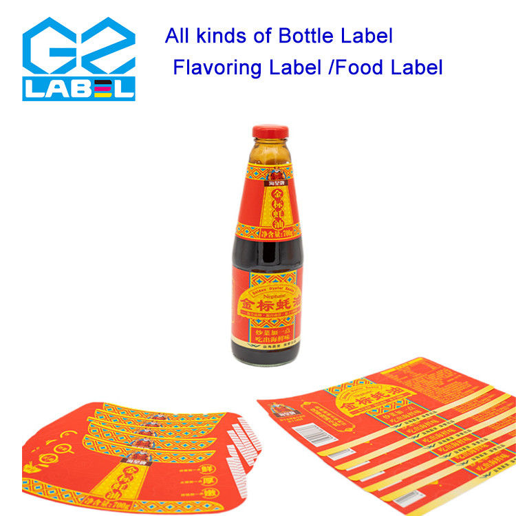 Label lem basah yang disesuaikan untuk bumbu dengan 10-12 warna