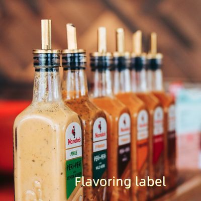 Disesuaikan Self Adhesive Label Sticker untuk Minuman Bottle Label Bumbu untuk kebutuhan pelanggan Anda