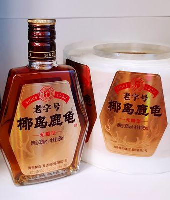 Label perekat bentuk dan ukuran khusus untuk botol anggur