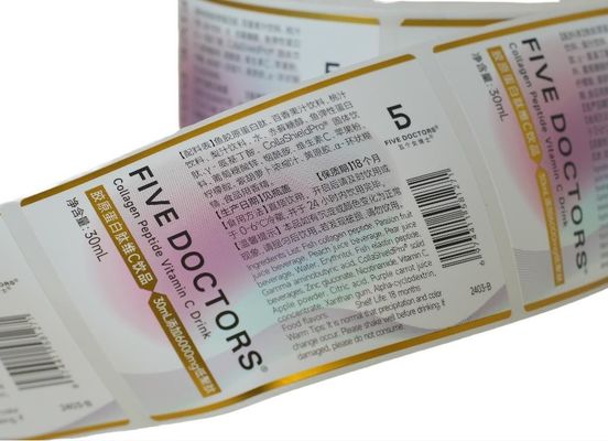 Label Perekat Sendiri yang Disesuaikan untuk Kemasan Vinyl Waterproof Sticker Printing Roll Label Round Stickersmos