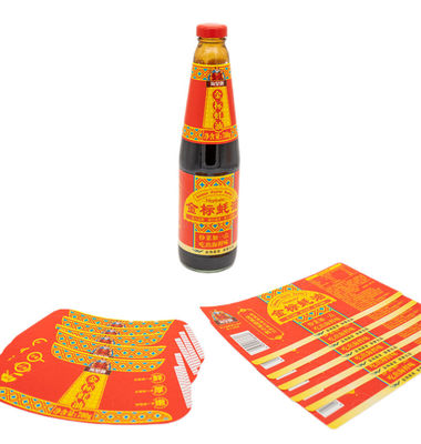 Label lem basah yang disesuaikan untuk bumbu dengan 10-12 warna